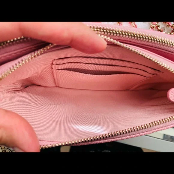 Chanel Pink Iridescent Clutch with Chain - Picture 9 of 14
